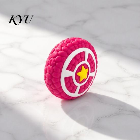 Interactive Pet Toys for Boredom And Anxiety Round Shield Dog Toy, Squeaky Latex Chew Safe Puppy Teething Fetch Teeth Cleaning Toy Small Medium
