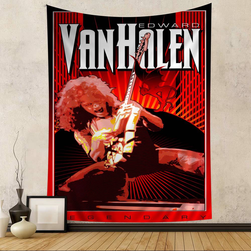 Van Halen Retrorock Band Hanging Bohemian Tapestry Hanging Tarot Hippie Wall Rugs Dorm Japanese Tapestry