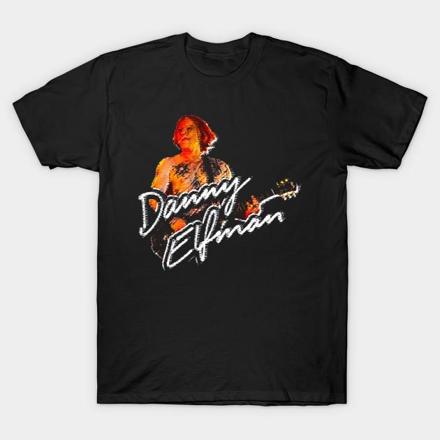 Men Black Print T-shirt Danny Elfman No-Cut Heat Transfer Print Cotton Tshirt