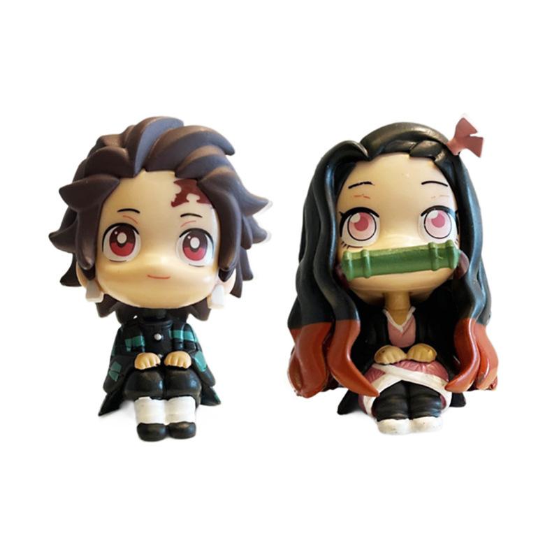Anime Kamado Tanjirou Kamado Nezuko Action Character Model Toy Series Doll Birthday/Christmas Gift Acg Toy Gifts