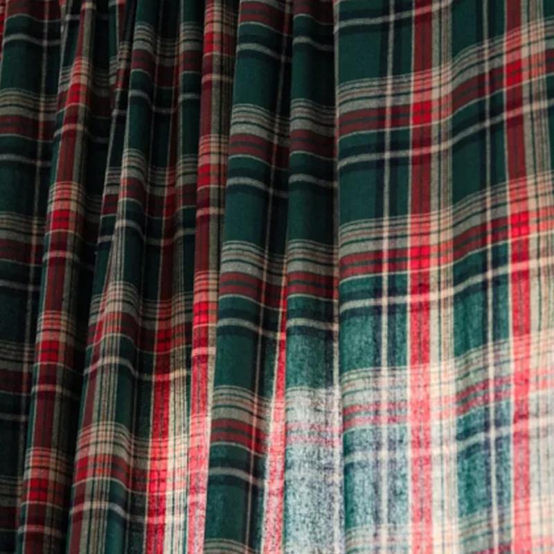 1 панель Европейский Американский Рождественский полиэстер Красный Зеленый клетчатый занавес Праздничное украшение