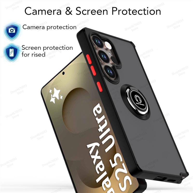 Магнитный чехол-держатель для телефона для Samsung Galaxy S25 S24 S23 S22 S21 S20 Ultra Plus FE Note 20 Ultra Противоударный чехол Fundas