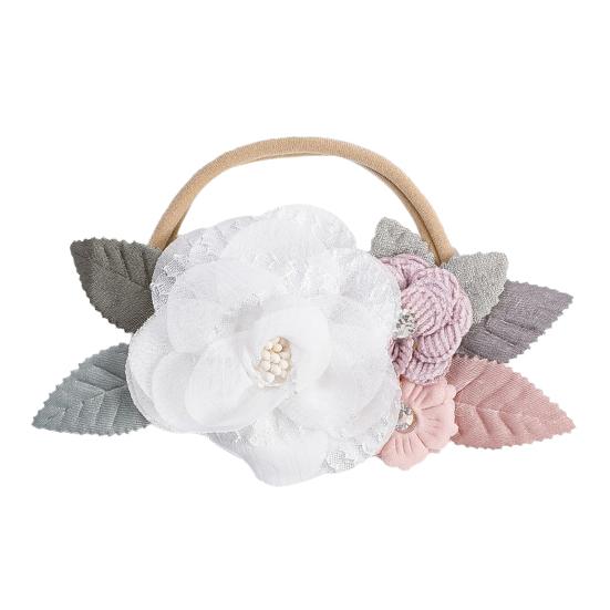 Детская повязка на голову с искусственным цветочным принтом, мягкие эластичные стразы, декоративная подарочная ткань, повязка для волос для новорожденных, головные уборы для девочек, аксессуары для волос