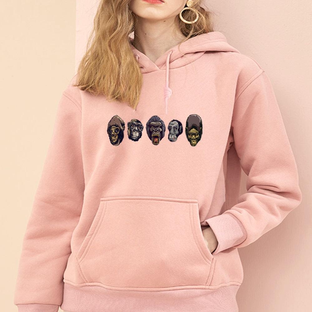 Осенняя толстовка с длинными рукавами Harajuku Sports Loose Pullover Tops Hoodies Женская мультяшная забавная принтовая уличная одежда Новые топы Толстовка