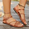 Fashion Ladies Shoes 2025 Brand Buckle Strap Women's Sandals New Metal Decoration Casual Plus Size Best Seller Comfortable Flat Sandals