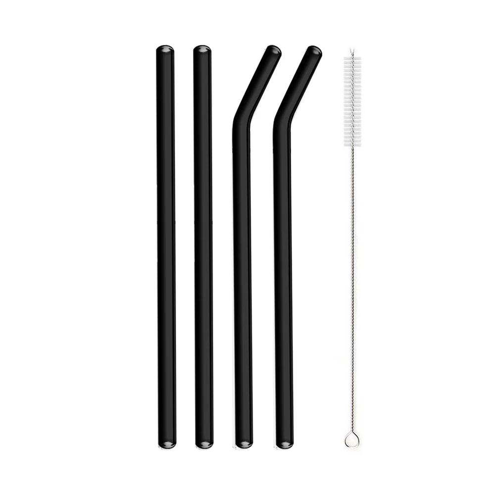 200*8 мм многоразовый стеклянный набор соломинок из боросиликатного стекла для коктейлей соломка здоровая экологически чистая питьевая соломинка с прозрачной кисточкой
