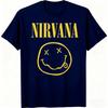 Футболка Rock Band Nirvana Мужская и Женская Летняя Готическая Одежда Свитшот с Круглым Вырезом и Коротким Рукавом Streetwear