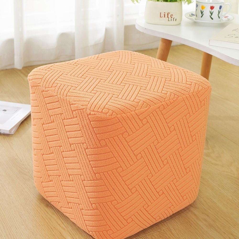T-Shape Jacquard Ottoman Cover Solid Color Footrest Slipcover New Square Stool Cover Home Decor