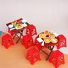 Nostalgic Simulation Table Chair Play House Toy Mini Stool Model Ornament Miniature Doll House Children'S Toy