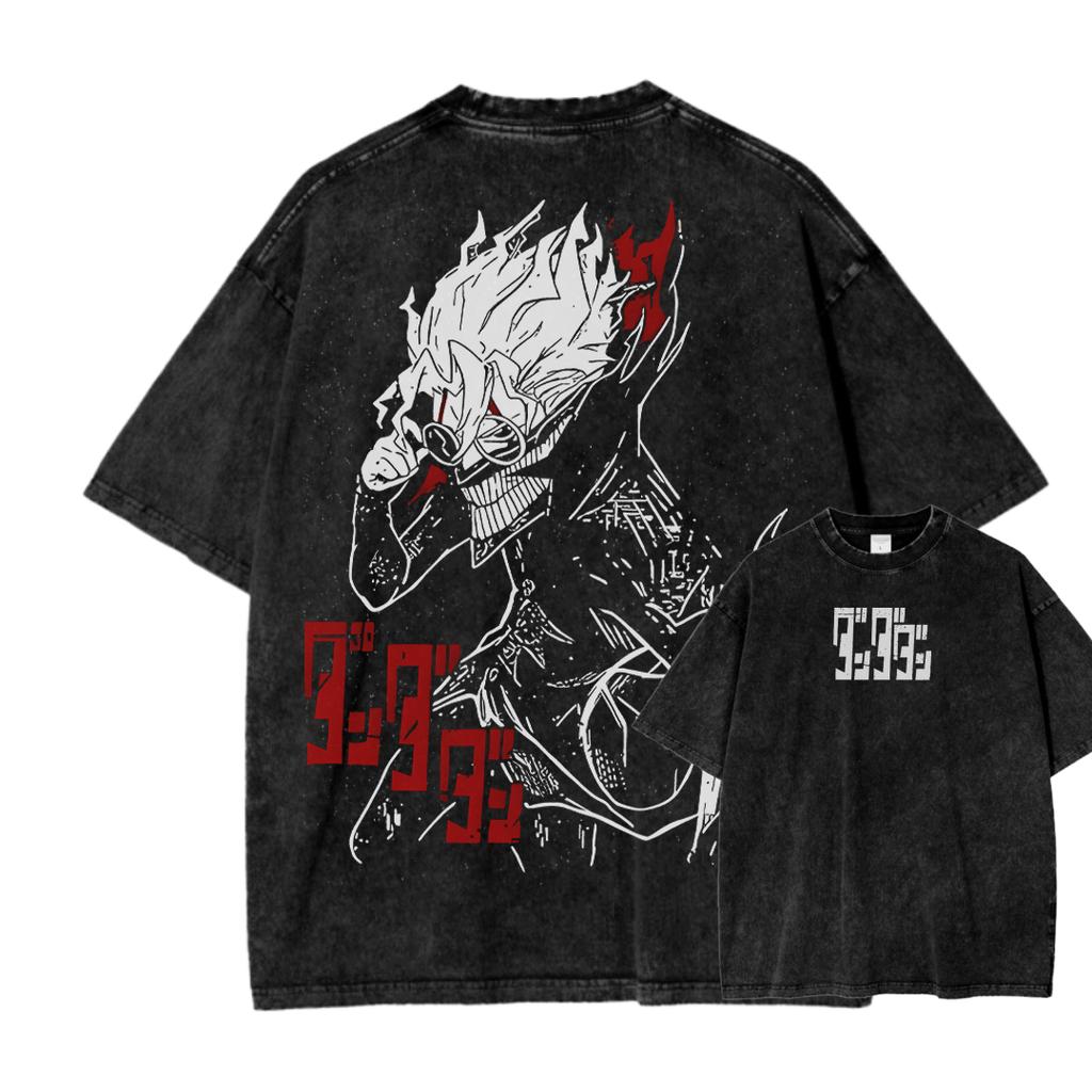 Dandadan Графическая Мужская Уличная Стирка Оверсайз Y2k Хип-Хоп Харадзюку Хлопковая Футболка Короткий Рукав Одежда Повседневная Свободная Высокое Качество Женская Мужская Футболка