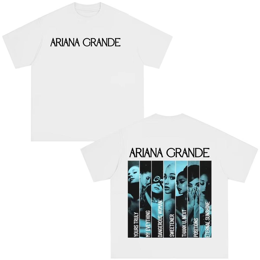 Singer Ariana Grande Album Cover Merch T Shirt Unisexs Women Fashion Vintage TShirt High Quality Clothes Streetwear Yk Ins