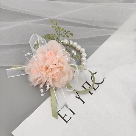 Свадебный браслет в лесном стиле с цветочным бантом из искусственного перала с кисточкой на груди поддельный цветочный декор на запястье