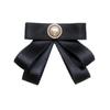 Pearl Black Ribbon Pin Solid Color Funerals Memorial Pin Simple Black Bow Necktie  Girl