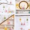 Soft Plush Easter Bunny Ornament Cartoon Easter Bunny Doll Rabbit Hanging Pendant  Festival Gift