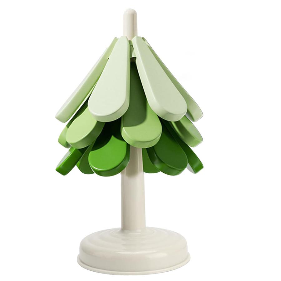 Силиконовые подставки для горячих блюд, складные в форме рождественской елки, набор из 3 штук, коврики для стола для горячих кастрюль и сковород, термостойкие подкладки