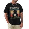 That's What I Do I Drink Coffee I Hate People And I Know Things Cat Vintage T-Shirt Tees Tshirts For Men