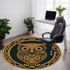 1pc Owl Office Round Area Rug,  Mat Suitable For Office, Under Office Chairs Bedroom Living Room Home Decor, Room Deco