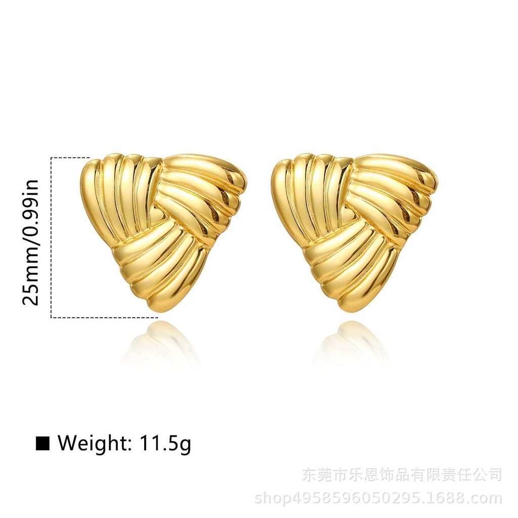 Stainless Steel Geometric Earrings, Fashionable, Luxury and High-end Triangle Earrings