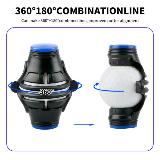 Маркер для мячей для гольфа с вращением на 360 градусов, инструмент для выравнивания тройной линии маркера мяча, трафарет для выравнивания маркера мяча, портативные аксессуары для гольфа