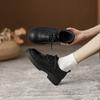 Кожаные мокасины женские ретро черные одинарные туфли женские на платформе британский стиль шнуровка маленькие кожаные туфли женские