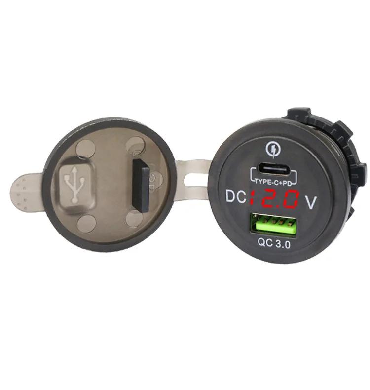 12 В 24 В PD QC 3,0 Quick USB Type C Автомобильное зарядное устройство для автомобиля RV Караван Лодка Мотоцикл