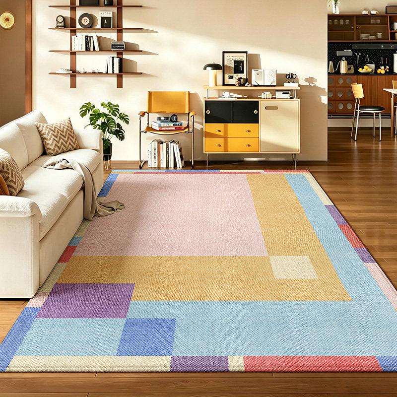 Nordic Style Living Room Decoration Large Carpet Dopamine Color Rugs for Bedroom Washable Lounge Floor Mat Anti-slip Bedside Rug