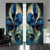Дешевые 2Panels Blue Flower Painted Art Printed Curtains Window Curtains For Living Room Window Drapes Bedroom Home Decor