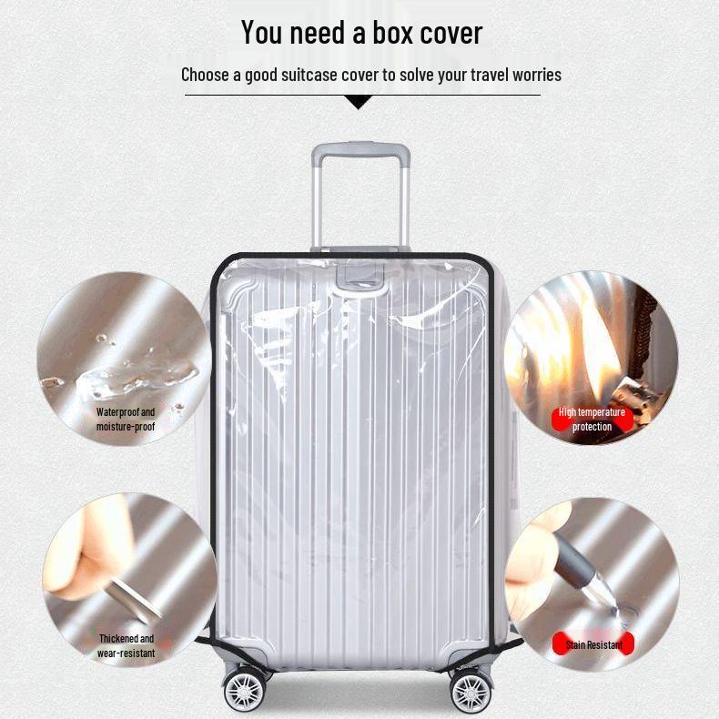 Transparent Waterproof Luggage Cover: Wear-Resistant Protection for 20, 24, 26, and 28-inch Suitcases
