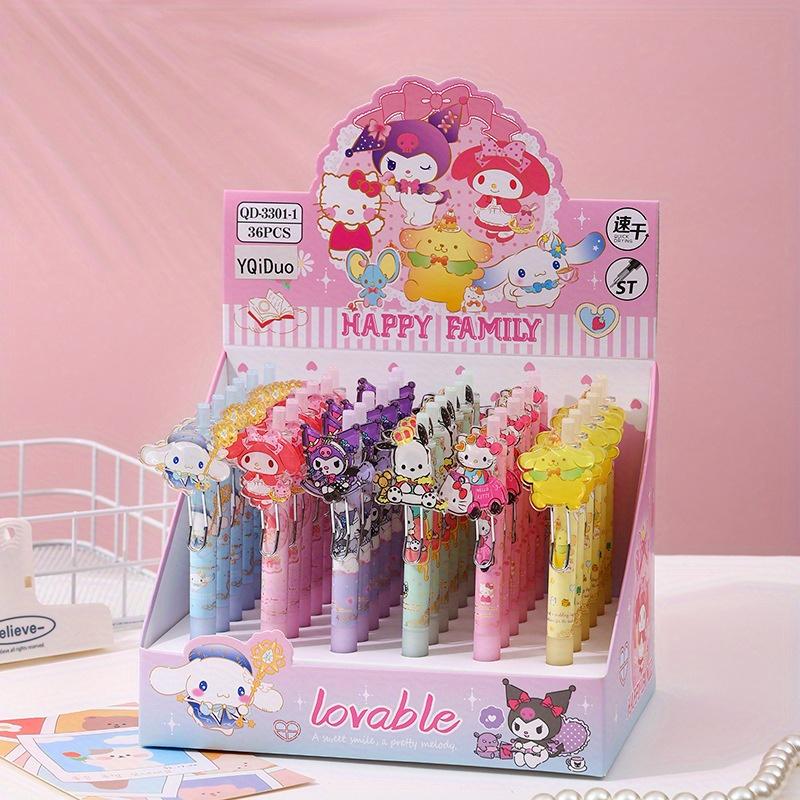 36 шт. HelloKitty Sanrio Мультяшная Счастливая Семья Акриловая Нашивка-Заплатка ST Головка Быстросохнущая Нейтральная Ручка Девочка Высокий Внешний Вид Подписывающая Ручка 0.5 мм Черная, My Melody