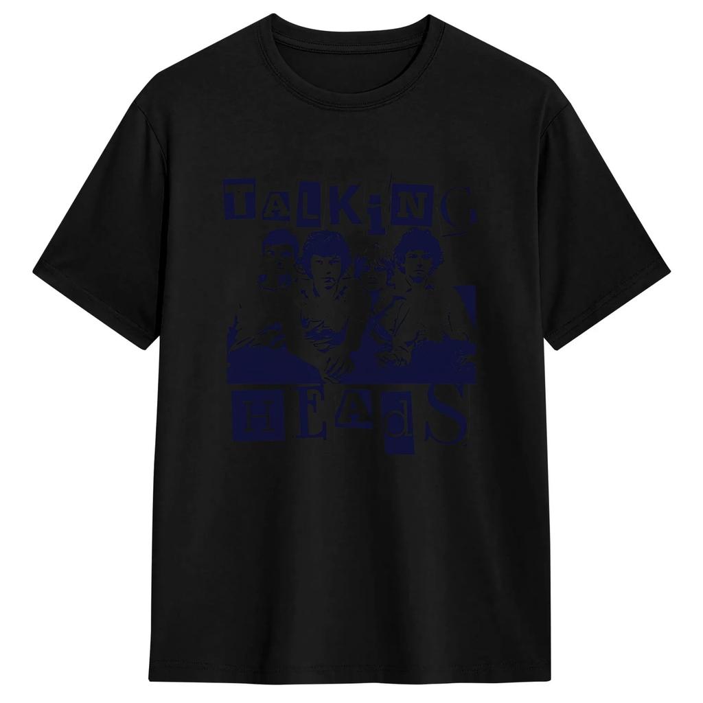 Funny Band Talking Heads Art TShirt for Unisex O Neck Pure Cotton T Shirts Short Sleeve Tee Shirt Adult Clothes
