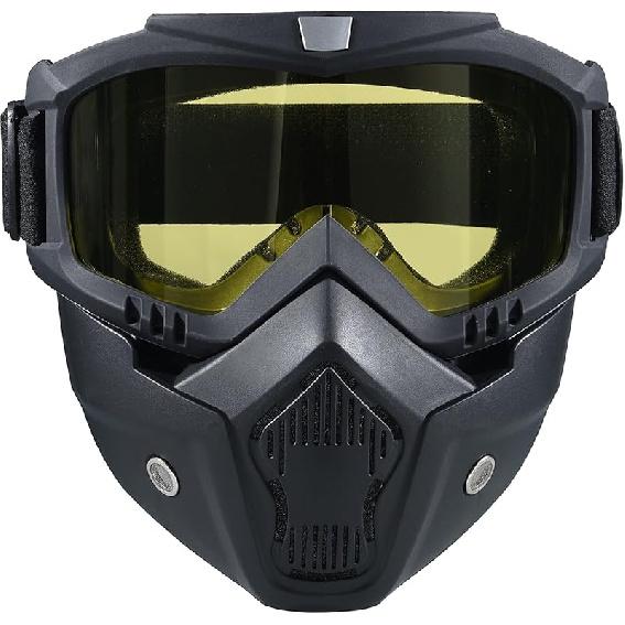 Paintball Mask Anti Fog,Motorcycle Helmet Riding Goggles Glasses with Removable Face Mask,Adjustable Motocross Eyewear