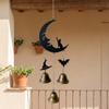 Witch Hat Black Cat Wind Chimes Decorative Garden Patio Decor Hanging Bell Ornament  Garden
