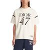 DIOR T-Shirts Men's White Crew Neck Moderate 413J640A0849-C089