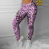Womens Pink Texture Prints Stretch Yoga Leggings Fitness Running Gym Sports Active Pants