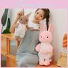 Adorable Pink And Brown Plush Rabbit Doll Soft Toy For Couples Cozy Bedtime Companion