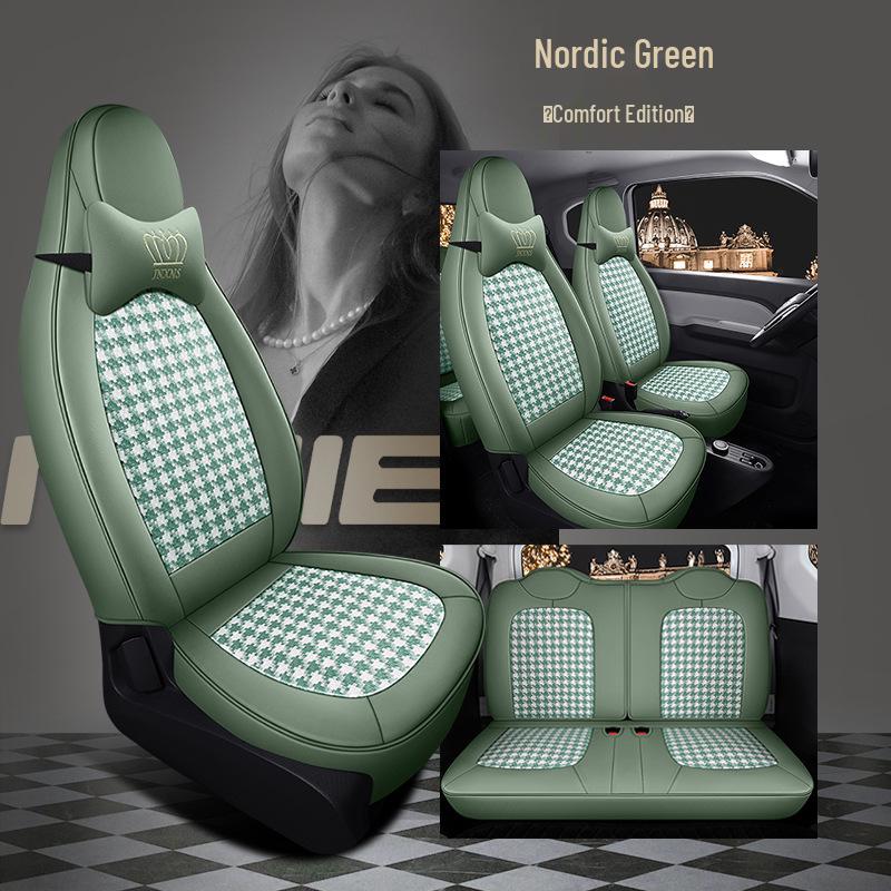 ST Чехол на сиденье «Гусиная лапка» для Wuling Hongguang MiniEV - Полный обхват, Всесезонная подушка