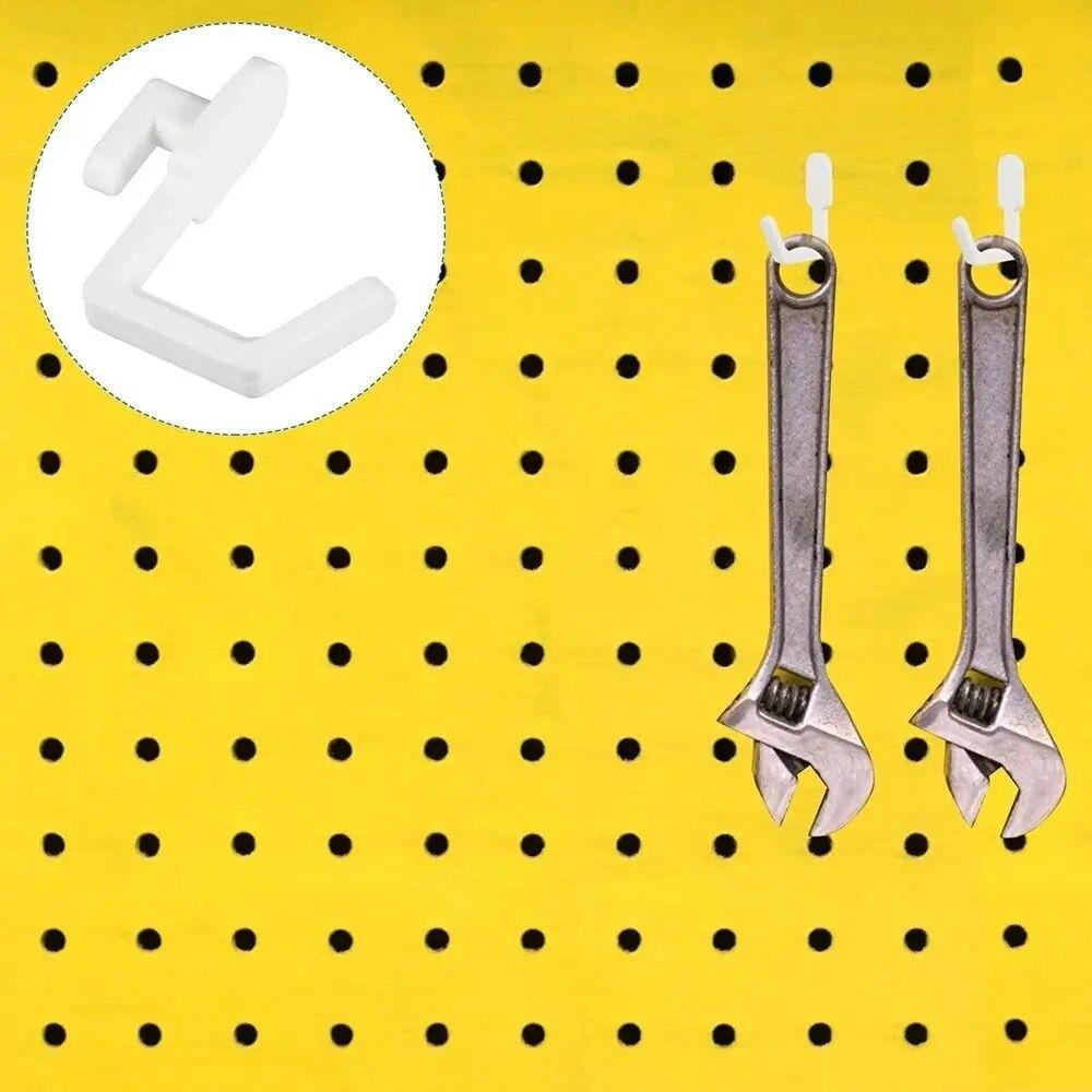 10Pcs Black/White/Grey Hole Board Hook J Shape Storage Rack Multifunctional Peg Board Hook  for Home