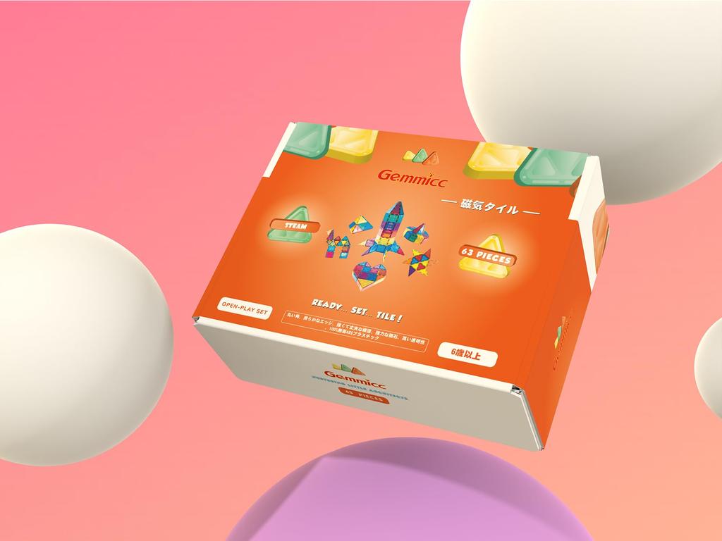 Gemmicc 63PCS Магнитные плитки Строительные блоки для детей STEM Одобренные развивающие игрушки Магнитные головоломки Строительные блоки для мальчиков и девочек