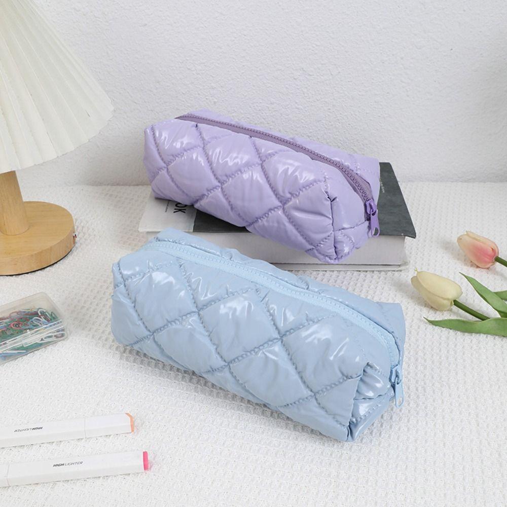 Multifunctional Stationery Bag Solid Color Storage Bag INS Pen Bag School Office