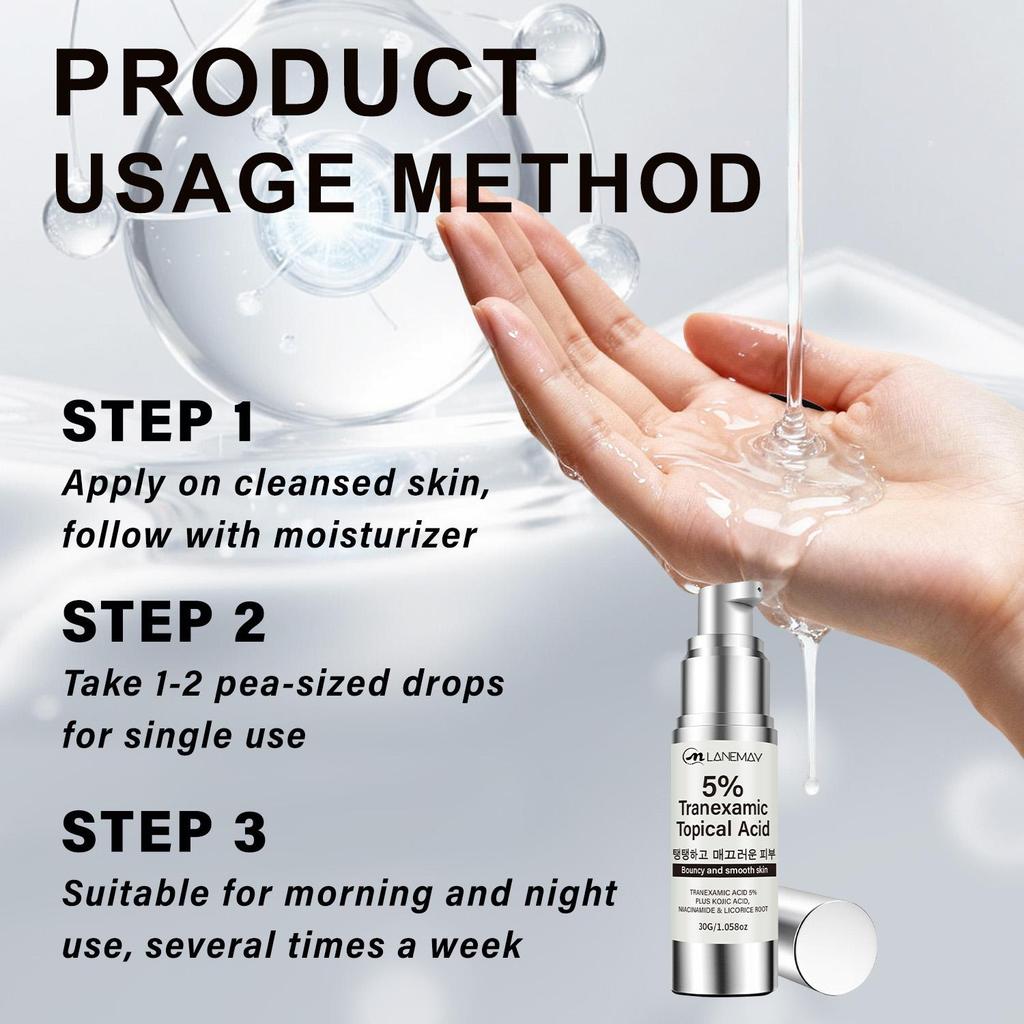 5% Tranexamic Topical Acid Serum-Even Out Skin Tone-Bouncy And Smooth Skin-Suitable For All Skin Types, 30ml