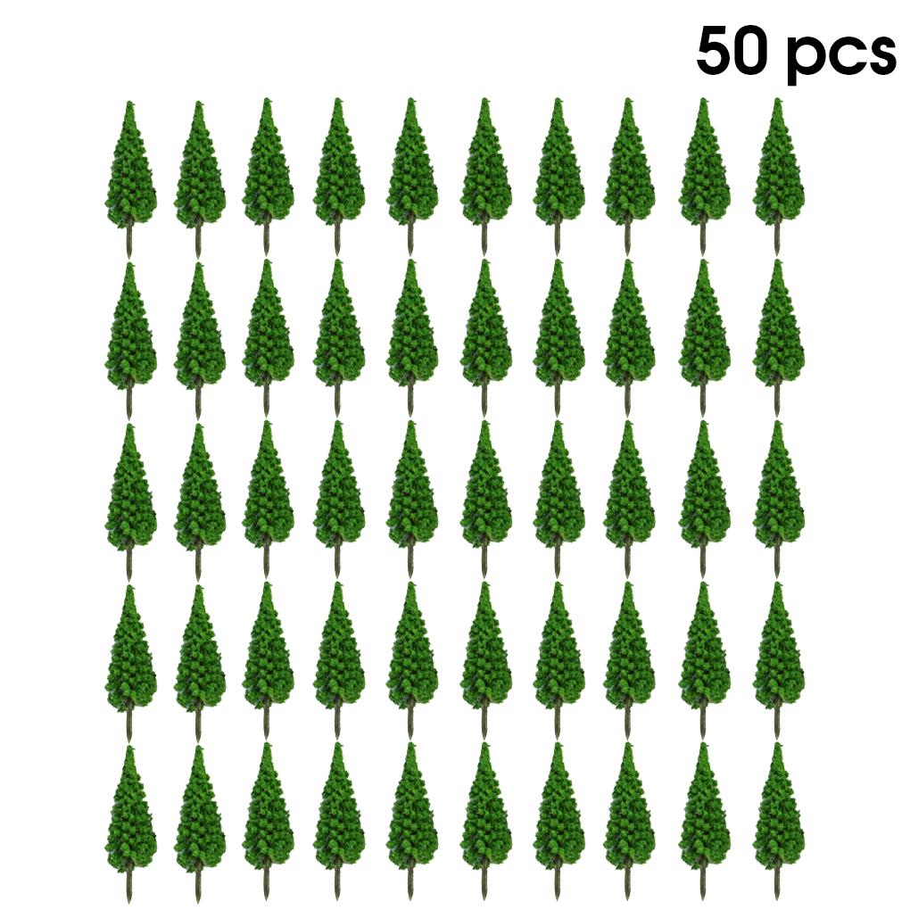 Упаковка из 50 искусственных моделей деревьев, декораций для зданий, ландшафтных растений, садовых макетов, украшений для домашнего офиса, сада