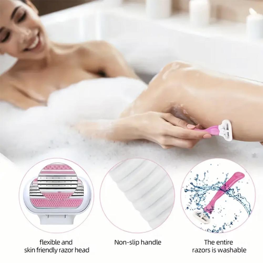 1 комплект лезвий для женской безопасной бритвы для лица/ног/подмышек/бикини, удаление волос, съемные для многократного использования