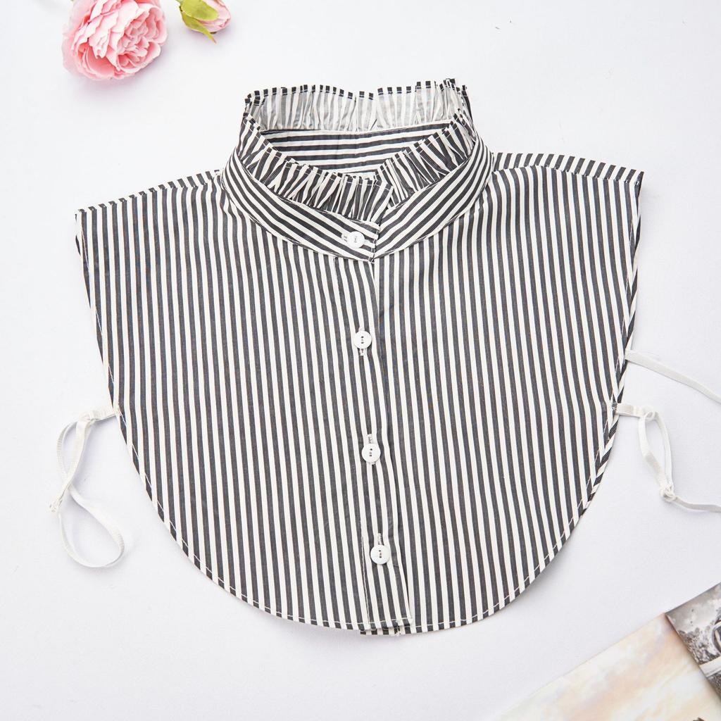 Stand Striped Half-Shirt False Collar for Women's Shirt Blouse Tops Removable Detachable Collars Women Fuax Cols
