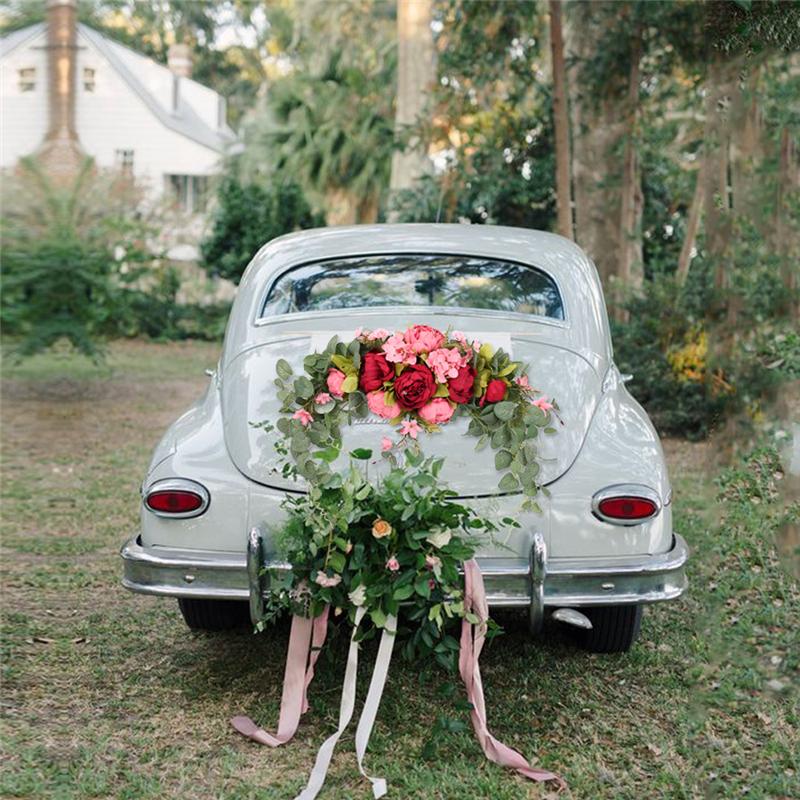 Искусственные цветы пион венок ручной работы гирлянда для зеркала дома свадьба свадьба украшение перемычки двери