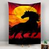 Galloping Horse Silhouette with Sunset Patterned tapestry for bedroom and living room home decor
