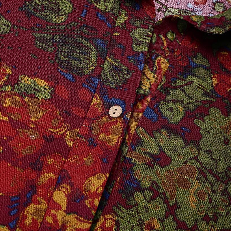 ZANZEA Женское повседневное платье с отложным воротником и цветочным принтом, с длинными рукавами