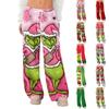Women's Fleece Wide Leg  Elastic Waist Drawstring Loose Pants Drawstring Pajama Pants Sleepwear Trousers
