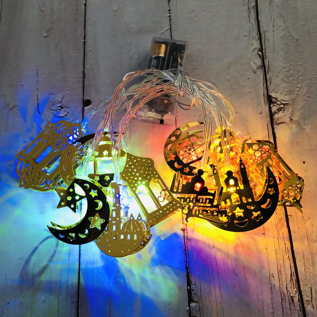 EID Mubarak Decor Ramadan Decorations Moon Star Led String Lights For Home Islam Muslim Event Party Supplies Eid al-Fitr Decor