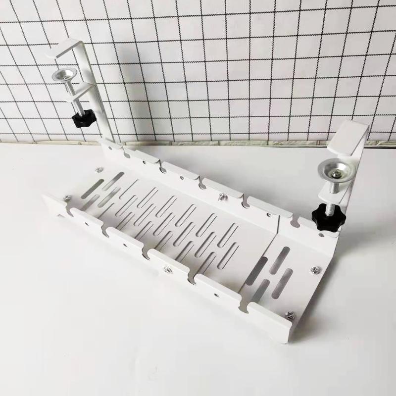 Выдвижная прокладка кабелей под столом без сверления, металлический лоток для кабелей под столом с зажимом, выдвижной держатель шнура удлинителя