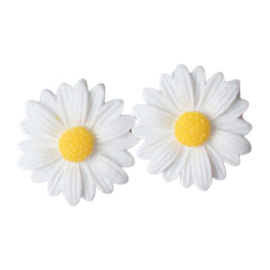 1 пара милых красивых пластиковых сережек-гвоздиков в форме подсолнуха для